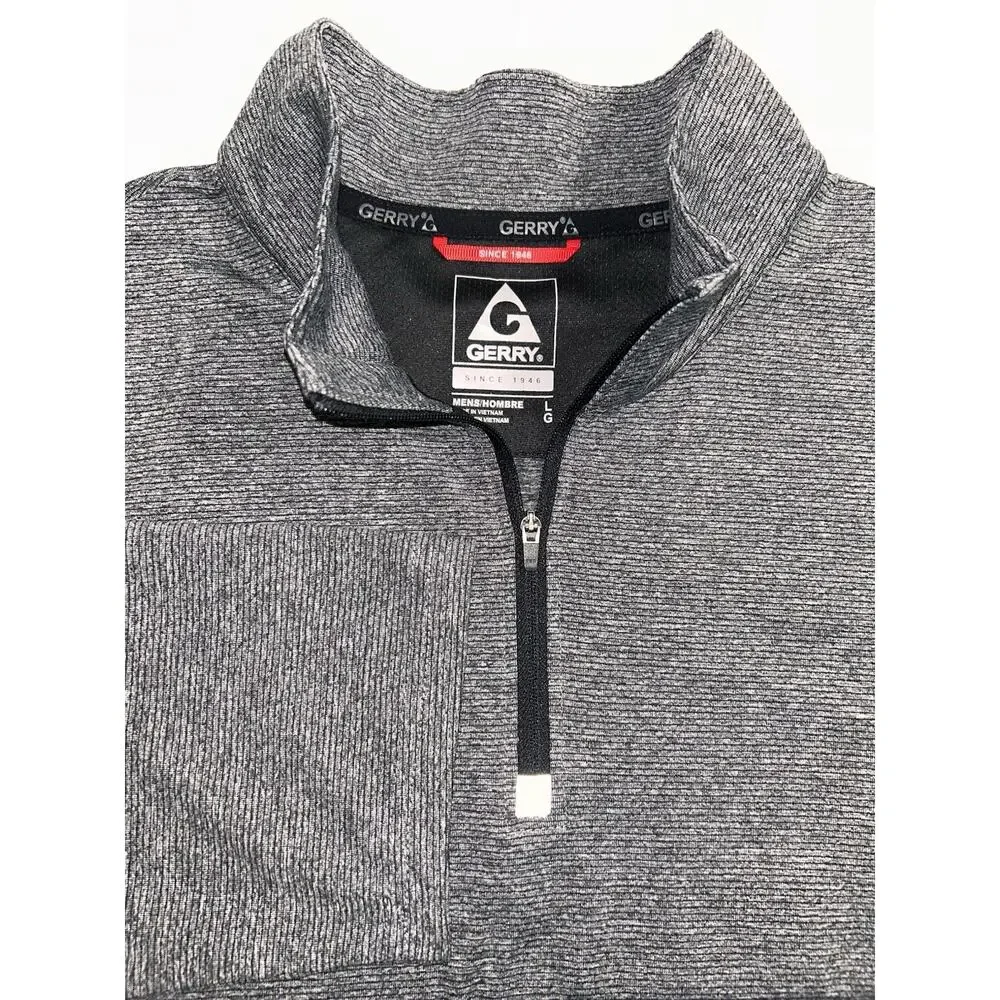 Gerry Athletic Quarter Zip Preppy Lightweight Pullover Gray Jacket Men’s Large